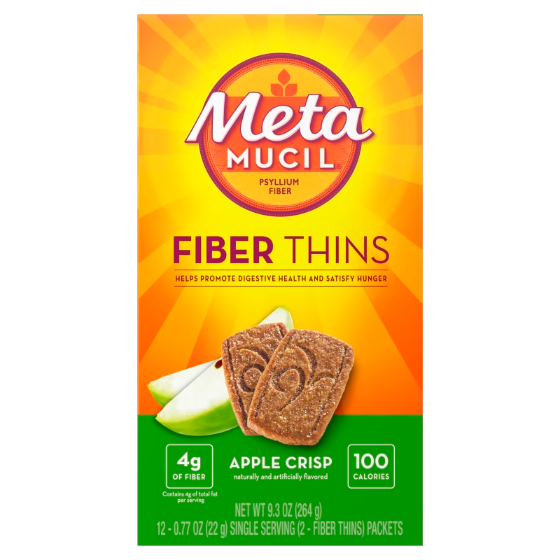 Metamucil MultiGrain Fiber Wafers Apple Crisp, 12 Ea